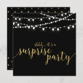 Gold und Schwarz | 50. Überraschungsjubiläum Einladung (Vorne/Hinten)