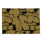 Gold und Schwarz Abstrakt Kissenbezug (Rückseite-Rechts)