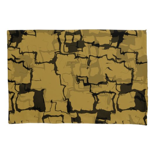 Gold und Schwarz Abstrakt Kissenbezug (Vorderseite-Links)