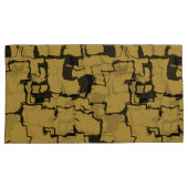 Gold und Schwarz Abstrakt Kissenbezug (Vorderseite-Rechts)