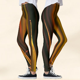Gold und Schwarz Abstrakt Leggings