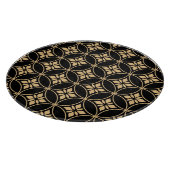 Gold und Schwarz: Abstrakte Blumen Vintag Schneidebrett (Ecke)