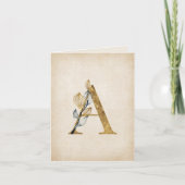 Gold und Schwarz als Monogramm mit Blätter (Vorderseite)