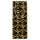 Gold und Schwarz | Art Deco Geschenktüte Für Weinflaschen (Rückseite)