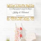 Gold und Schwarz auf Weiß Herzlichen Glückwunsch Banner (Insitu)