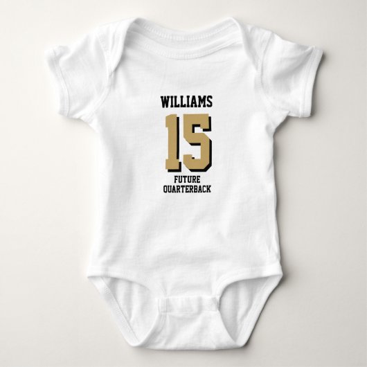 Gold und Schwarz Baby Strampler (Vorderseite)