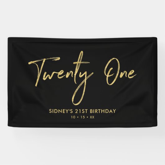 Gold und Schwarz | Banner zum 21. Geburtstag des P (Horizontal)