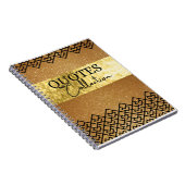 Gold und Schwarz bekommen Ihre Gedanken in einer Z Notizblock (Rechte Seite)