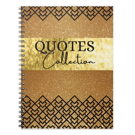 Gold und Schwarz bekommen Ihre Gedanken in einer Z Notizblock (Vorderseite)