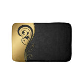 Gold- und Schwarz-Blumen-Design Badematte (Vorderseite)
