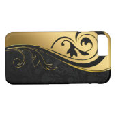 Gold- und Schwarz-Blumen-Design Case-Mate iPhone Hülle (Rückseite (Horizontal))