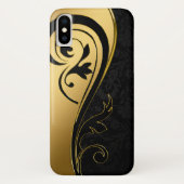 Gold- und Schwarz-Blumen-Design Case-Mate iPhone Hülle (Rückseite)