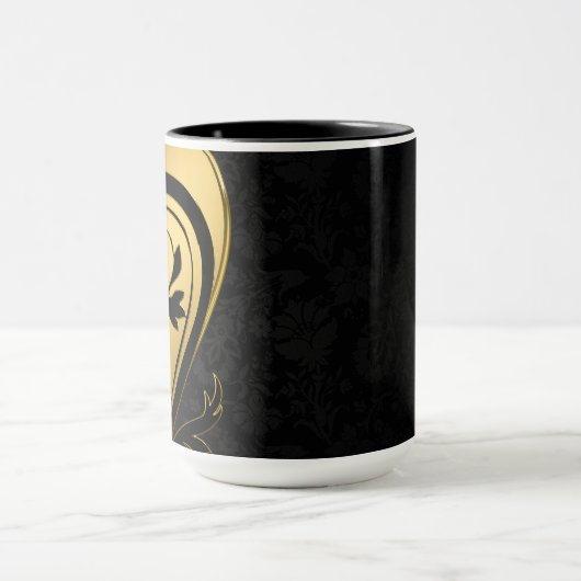 Gold- und Schwarz-Blumen-Design Tasse (Zentrum)