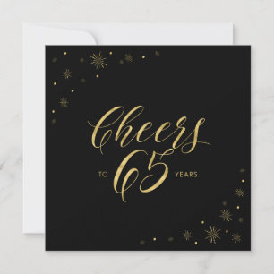 Gold und Schwarz   Cheers 65. Geburtstagsparty Squ Einladung