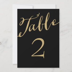 Gold und Schwarz Chic Kalligrafie Tischnummern