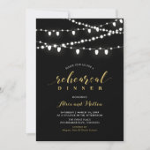 Gold und Schwarz | Chic Modern Probe Dinner einlad Einladung (Vorderseite)