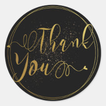 Gold und Schwarz-Dankeschön-Label