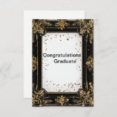 Gold und Schwarz dekorative Grenzen Einladung (Vorne/Hinten)