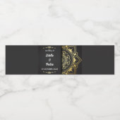 Gold und Schwarz Elegante Hochzeiten Liebhaber rus Wasserflaschenetikett (Einzelnes Label)