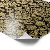 Gold und Schwarz-elegantes Damasketmuster Fotodruck (Ecke)