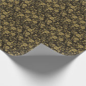 Gold- und Schwarz-Flora-Muster Geschenkpapier (Ecke)
