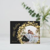 Gold und Schwarz Frohe Weihnachten (Stehend Vorderseite)