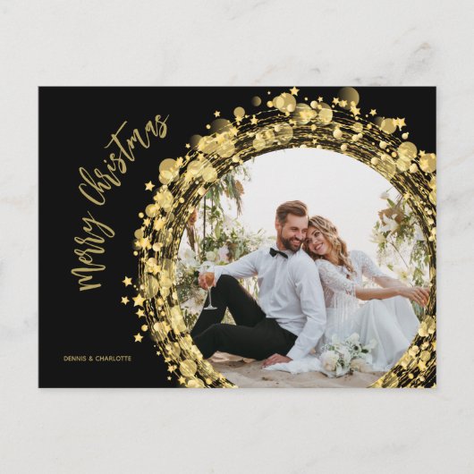 Gold und Schwarz Frohe Weihnachten (Vorderseite)