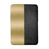 Gold- und Schwarz geometrisches Design Monogramm Badematte (Vorderseite Vertikal)