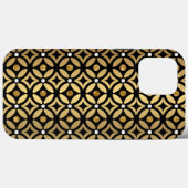 Gold und Schwarz Geometrisches Muster Case-Mate iPhone Hülle (Rückseite (Horizontal))