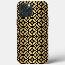 Gold und Schwarz Geometrisches Muster Case-Mate iPhone Hülle