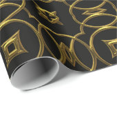 Gold und Schwarz Geschenkpapier (Rolleneckpunkt)