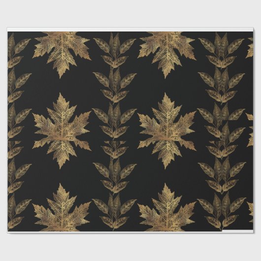 Gold und Schwarz Geschenkpapier (Flach)