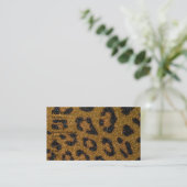 Gold-und Schwarz-Girly Glitzercheetah-Druck Visitenkarte (Stehend Vorderseite)