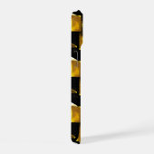 Gold und schwarz Grunge 7 iPhone 15 Hülle (Rechte Seite)