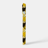 Gold und schwarz Grunge 9 iPhone 15 Hülle (Linke Seite)