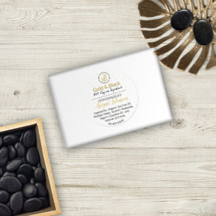 Gold und Schwarz handgefertigte, hausgemachte Bath Runder Aufkleber