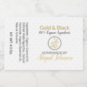 Gold und Schwarz handgefertigte, hausgemachte Seif Lebensmitteletikett (Einzelnes Label)