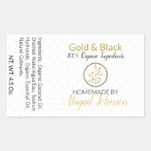 Gold und Schwarz handgefertigte, hausgemachte Seif Rechteckiger Aufkleber (Vorderseite)