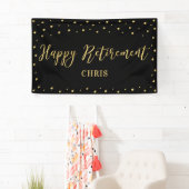 Gold und Schwarz | Happy Retirement Party Banner (Insitu)