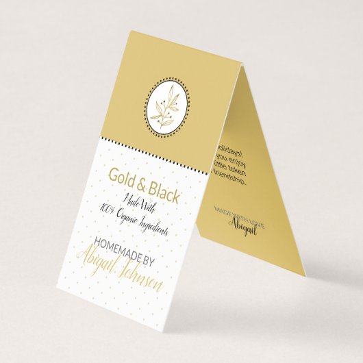 Gold und Schwarz, hausgemachte Bath & Body-Label | (Vorderseite)