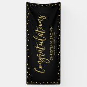 Gold und Schwarz | Herzlichen Glückwunsch Party, E Banner (Vertikal)