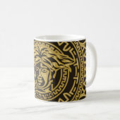 GOLD UND SCHWARZ KAFFEETASSE (VorderseiteRechts)