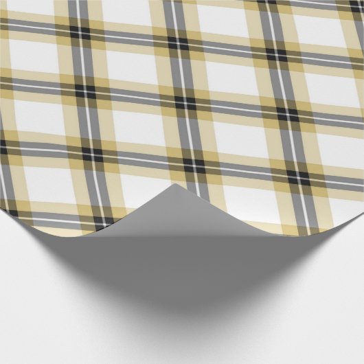 Gold und Schwarz Kariert Geschenkpapier (Ecke)