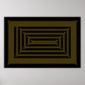 Gold und schwarz keltische rechteckige Spirale Poster (Vorne)