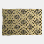 Gold-und Schwarz-Klassiker-Damast Küchentuch (Horizontal)