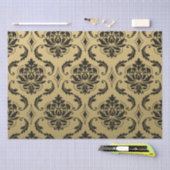Gold-und Schwarz-Klassiker-Damast Seidenpapier (Handwerk)