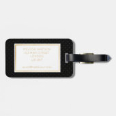 Gold und Schwarz-kleiner Tupfen-Gepäckanhänger Gepäckanhänger (Rückseite horizontal)