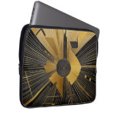 Gold und Schwarz Laptopschutzhülle (Vorne Rechts)