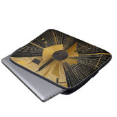 Gold und Schwarz Laptopschutzhülle (Vorne Knopf)