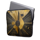 Gold und Schwarz Laptopschutzhülle (Vorderseite Links)